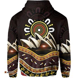 sydney australia zip hoodie aboriginal art sydney opera house