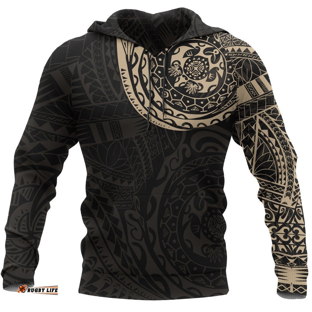 Maori Tattoo Hoodie, New Zealand Turtle All Over Print Hoodie