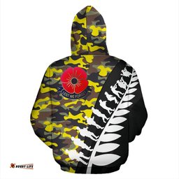 Lest We Forget New Zealand Hoodie Yellow Camo
