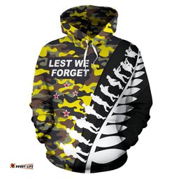 Lest We Forget New Zealand Hoodie Yellow Camo