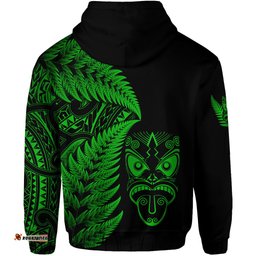 new zealand haka rugby maori hoodie silver fern vibes green