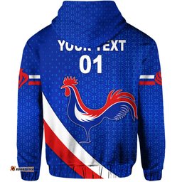 custom personalised france rugby zip hoodie rose simple style blue