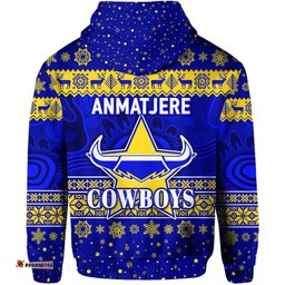 anmatjere cowboys football club zip hoodie christmas simple style
