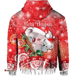 australia koala christmas zip hoodie original style red