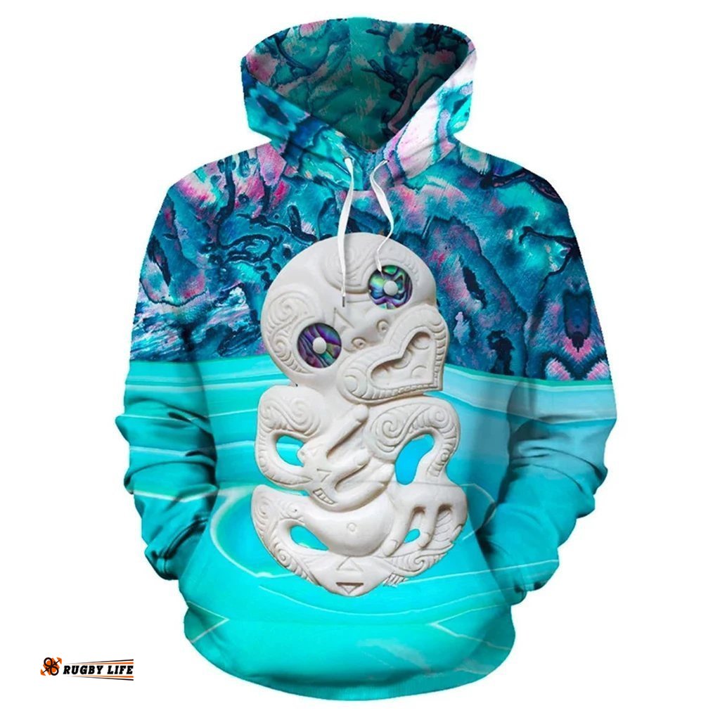Maori Tiki X Paua Shell New Zealand Hoodie