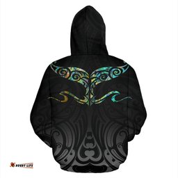 New Zealand Hoodie Whale Paua Shell
