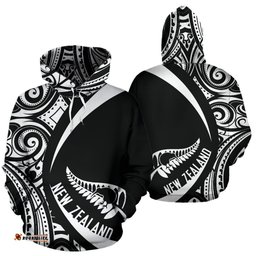 New Zealand Maori Pattern Hoodie Circle Style