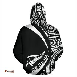 New Zealand Maori Pattern Hoodie Circle Style
