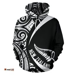 New Zealand Maori Pattern Hoodie Circle Style