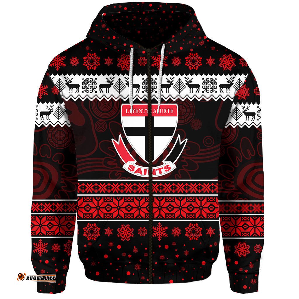 custom personalised ltyentye apurte saints football club zip hoodie christmas simple style