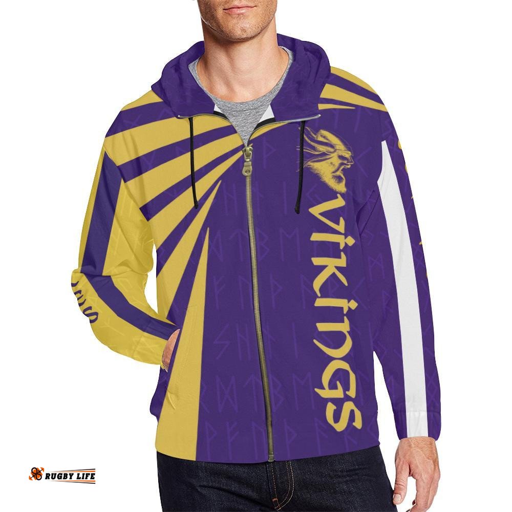 Vikings Warrior Zip Up Hoodie Tornado Version