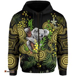 golden wattle zip hoodie australia acacia pycnantha mix aboriginal