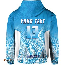 custom text and number blues hoodie super rugby new zealand