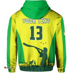custom text and number cricket australia zip hoodie aboriginal my life