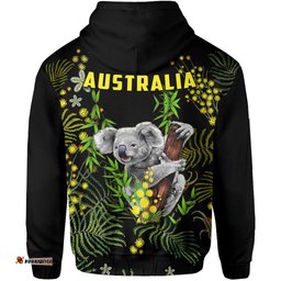 golden wattle zip hoodie koala australia acacia pycnantha version simple