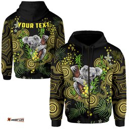 custom personalised golden wattle zip hoodie australia acacia pycnantha mix aboriginal