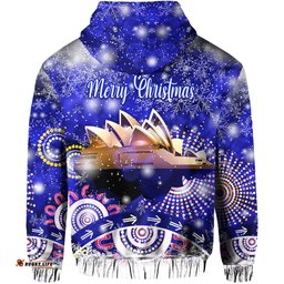 australian sydney opera house christmas zip hoodie original style blue