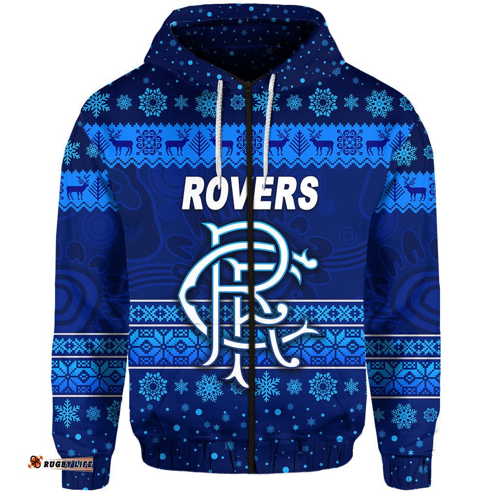 rovers football club zip hoodie christmas simple style