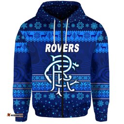 rovers football club zip hoodie christmas simple style