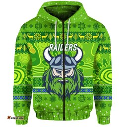 custom personalised canberra raiders zip hoodie christmas simple style green