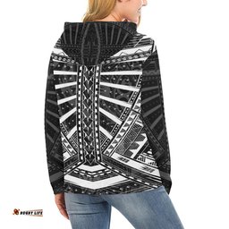 Polynesian Tattoo All Over Hoodie White