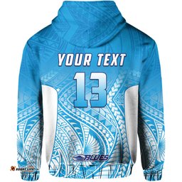 custom text and number blues zip hoodie super rugby new zealand