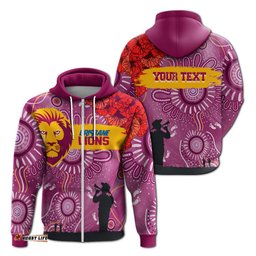 custom personalised brisbane lions indigenous anzac day zip hoodie we will remember