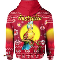 australia christmas zip hoodie be loved cockatoo