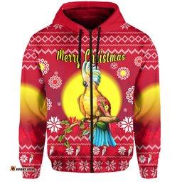 australia christmas zip hoodie be loved cockatoo