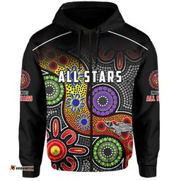 custom text and number all stars christmas zip hoodie indigenous dreamtime