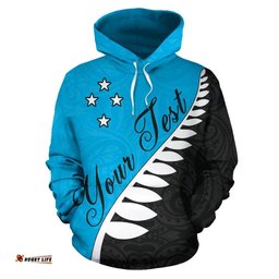 Aotearoa Silver Fern Hoodie Aqua Custom Style Unlimited