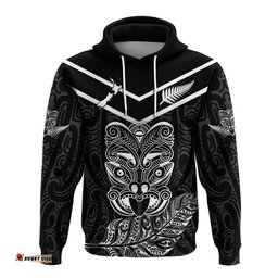 new zealand maori haka hoodie silver fern