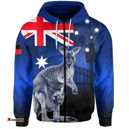 australia day zip hoodie kangaroo