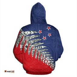 New Zealand Silver Fern Zip Up Hoodie Red