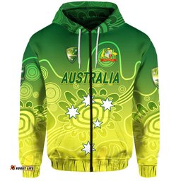 australia men cricket team zip hoodie indigenous style