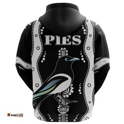Collingwood Zip Hoodie Pies Indigenous Black
