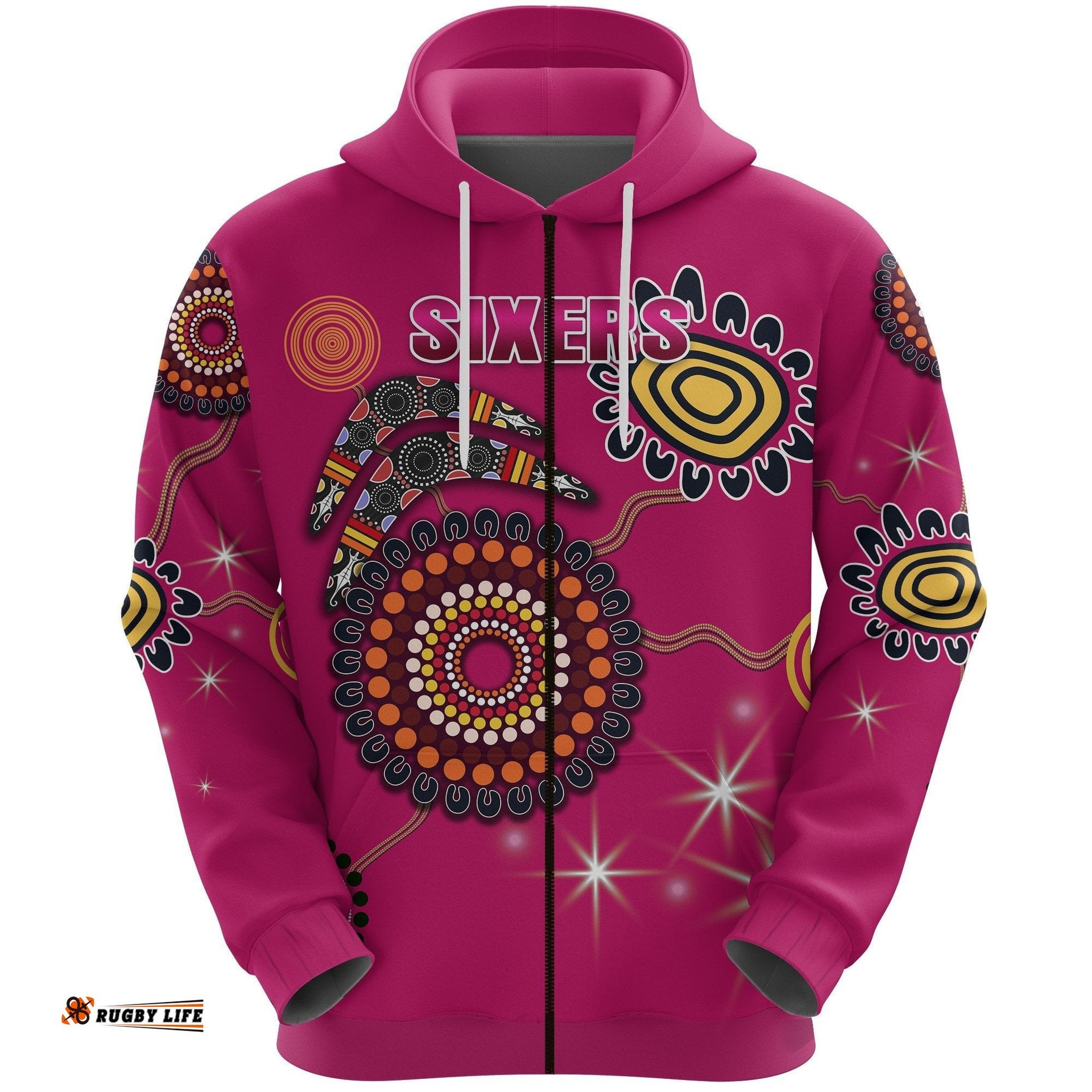Sydney Zip Hoodie Sixers Indigenous Magenta