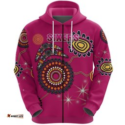 Sydney Zip Hoodie Sixers Indigenous Magenta