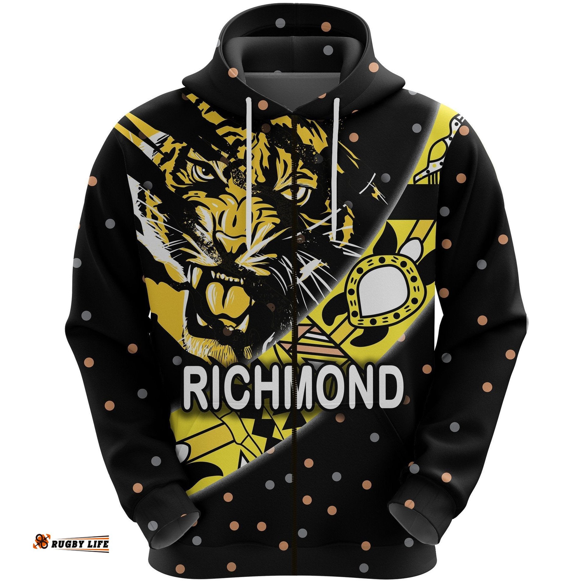 Richmond Zip Hoodie Tigers Dotted