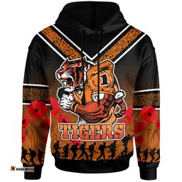 tigers rugby hoodie custom anzac day tigers hoodie
