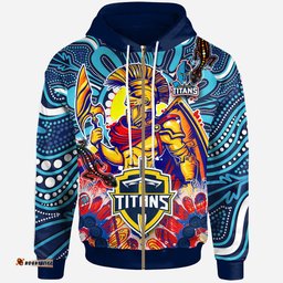 titans aboriginal custom rugby hoodie the indigenous titans warriors with aboriginal lizard and sun