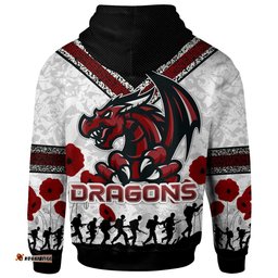 st george rugby hoodie custom anzac day dragons hoodie