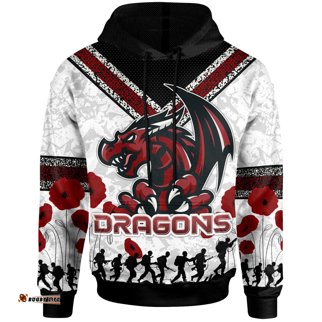 st george rugby hoodie custom anzac day dragons hoodie