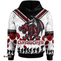 st george rugby hoodie custom anzac day dragons hoodie