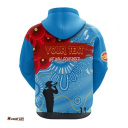 custom personalised gold coaster sunnies indigenous anzac day zip hoodie we will remember
