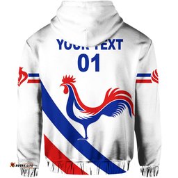 custom personalised france rugby zip hoodie simple style white