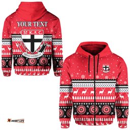 custom personalised saints christmas zip hoodie indigenous st kilda football