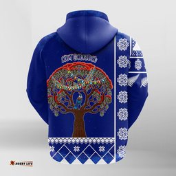aotearoa kirihimete phutukawa and silver fern zip hoodie