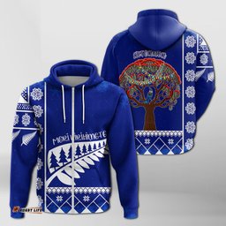 aotearoa kirihimete phutukawa and silver fern zip hoodie