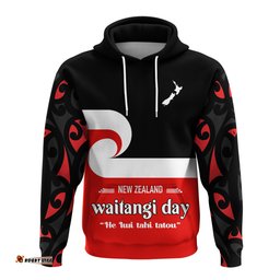 waitangi day hoodie maori fern and tino rangatiratanga flag